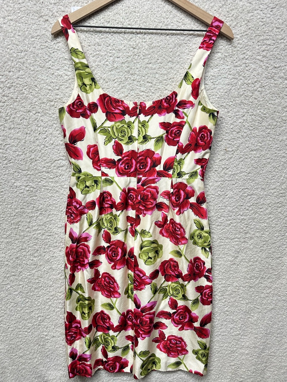 Laundry by Shelli Segal 100% Silk Floral Rose Romantic Sheath Dress Size 8 - Picture 2 of 10